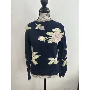 Liz Claiborne Navy Floral Women's Sweater